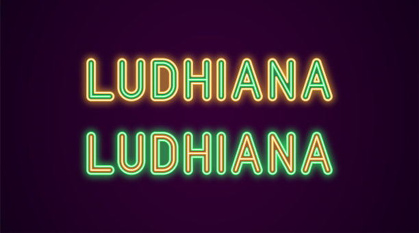 印度卢迪亚纳市的霓虹灯名称图片下载