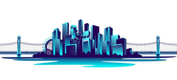 霓虹灯大城市图片下载