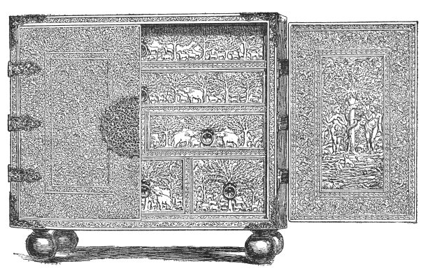 古印度风格雕刻象牙橱柜图片下载