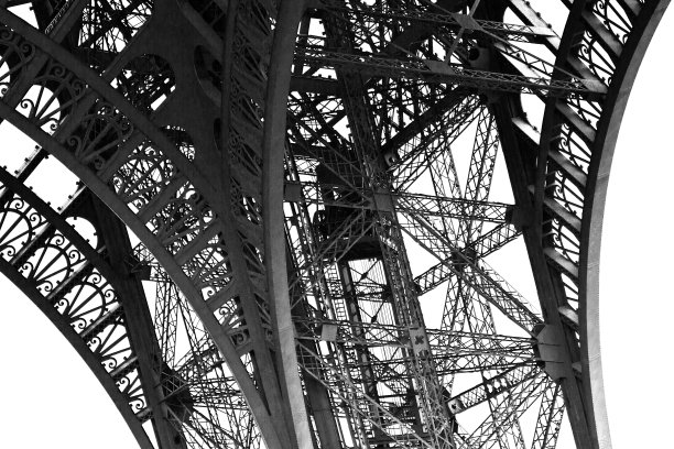 埃菲尔铁塔的铁结构图片下载