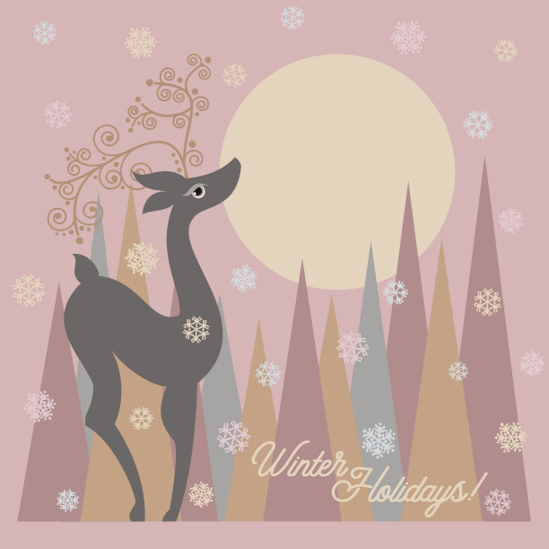 假日驯鹿。冬天的假期。图片下载