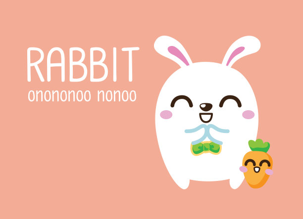 兔子的性格。可爱动物矢量插图图片下载