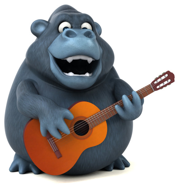 有趣的大猩猩- 3D插图图片下载