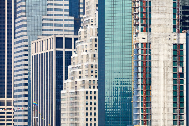 纽约市古老和现代的建筑。图片下载