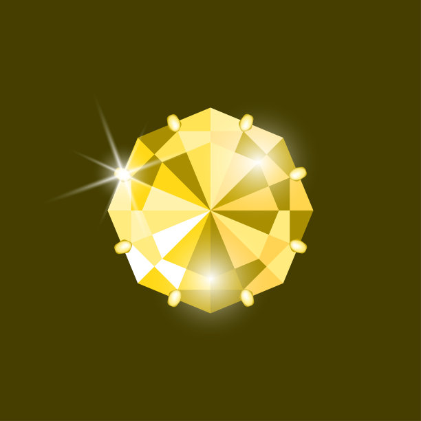 在黑暗的背景上闪烁着黄色的钻石图片下载