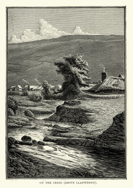 19世纪，威尔士波伊斯，蒙哥马利郡Llanwddyn图片下载