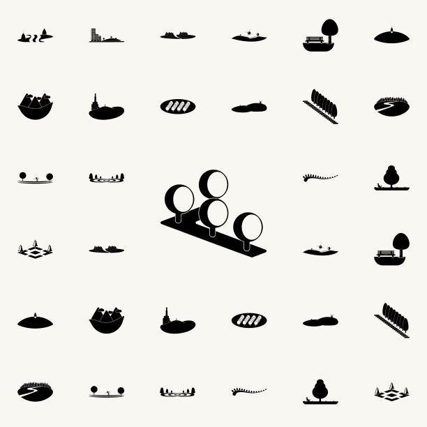 树排图标。公园和景观图标普遍设置为网络和移动图片下载