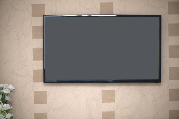 墙上的黑屏电视图片下载