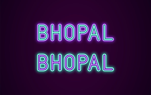 印度博帕尔城的霓虹灯名称图片下载