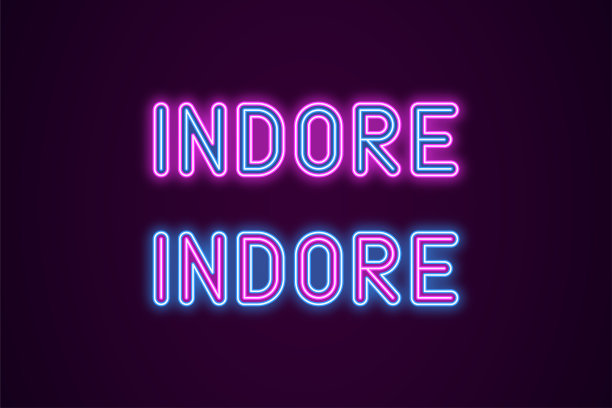 印度印多尔市的霓虹灯名称图片下载