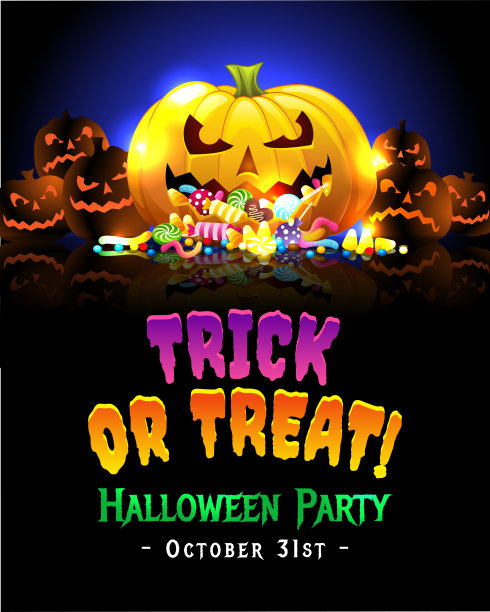 万圣节不给糖就捣乱的海报图片下载