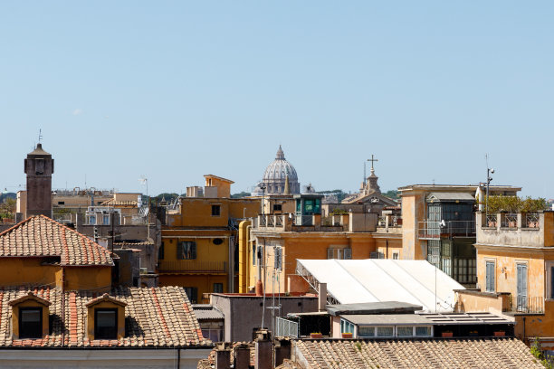 罗马城市的天际线和突出的教堂圆顶图片下载