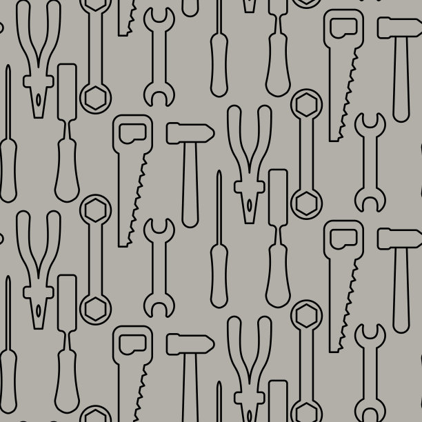 矢量工具无缝模式轮廓样式。图片下载