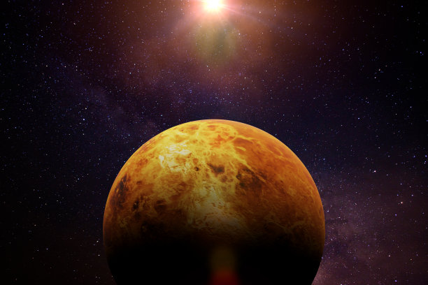 被太阳和其他恒星照亮的行星金星图片下载