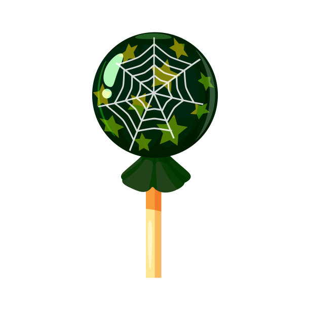 彩色糖果，棒棒糖，硬糖，网，焦糖，万圣节节日。矢量，孤立，卡通风格图片下载