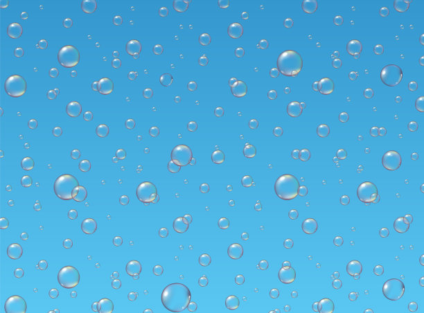 矢量现实气泡在蓝色的背景。模式图片下载