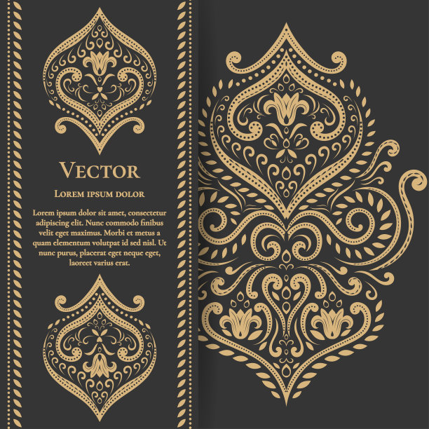 金色和黑色的复古请帖。用于制作传单，菜单，宣传册。豪华装饰。图片下载