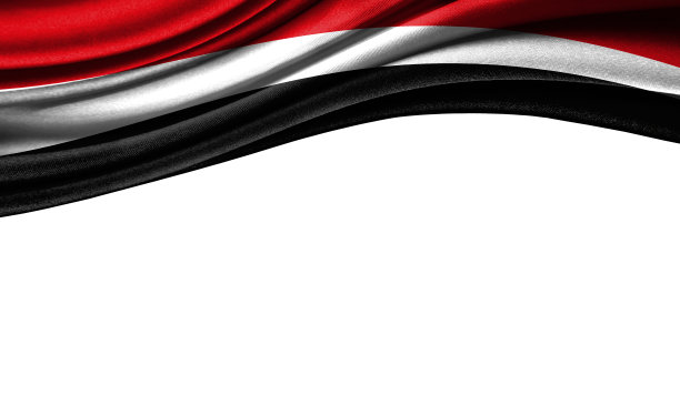 也门的彩色旗帜，为你的文字或图片提供文字空间图片下载