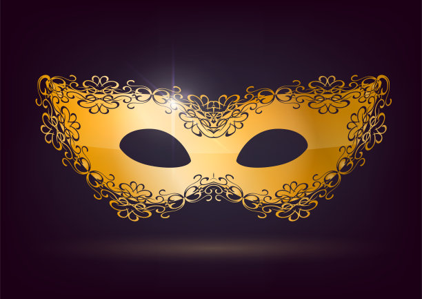 金色的化妆舞会面具图片下载
