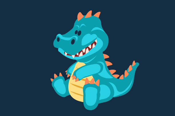 蓝色的小恐龙玩具卡通图片下载