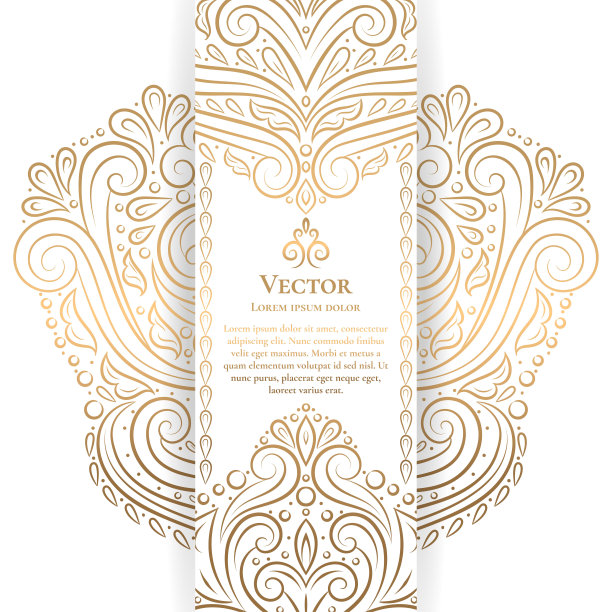 金色和白色的复古请帖。用于制作传单，菜单，宣传册。豪华装饰。图片下载