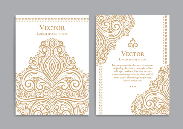 金色和白色的复古请帖。用于制作传单，菜单，宣传册。豪华装饰。图片下载