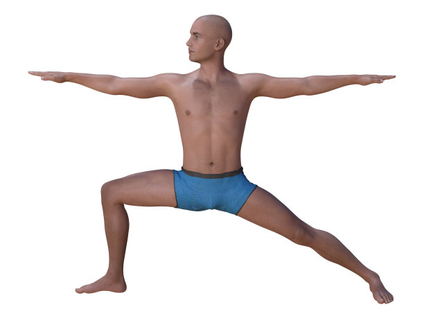 战士姿势转向右孤立图片下载