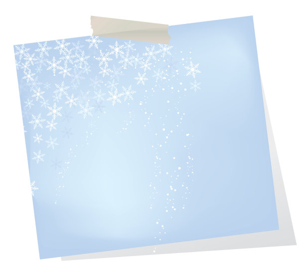 用胶带粘贴的冬季便利贴图片下载