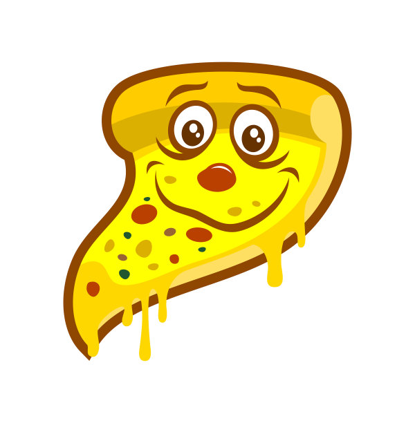 卡通披萨与融化的奶酪角色图片下载