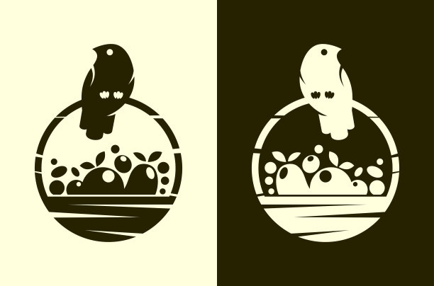 小鸟满收获篮剪出图标图片下载