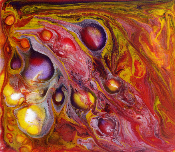 背景。抽象画用红色和黄色加上黄色和紫色。手画。丙烯酸在纸板上。墙纸。图片下载