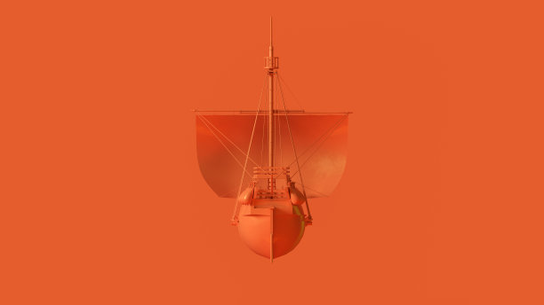 橙色的海盗船图片下载