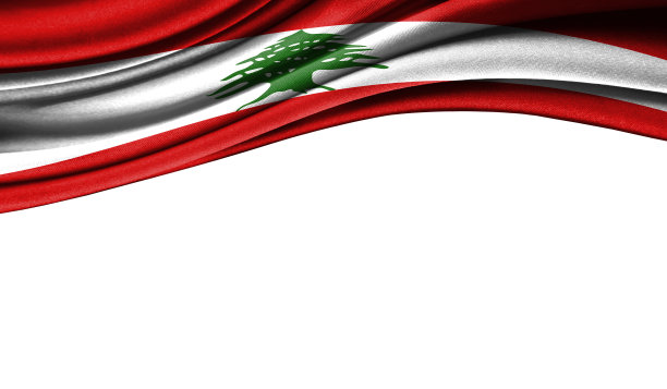 黎巴嫩的彩色旗帜，为你的文字或图片提供空间图片下载