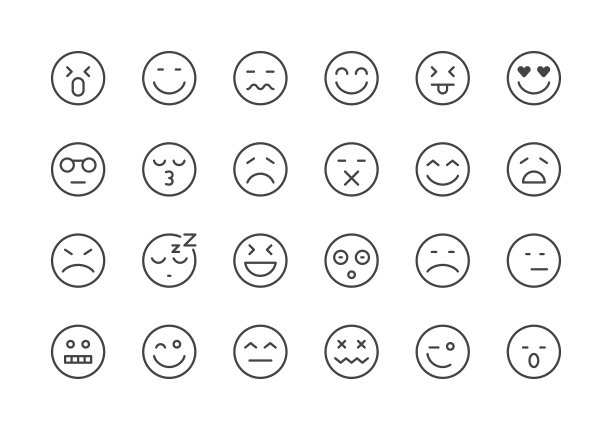 表情符号-常规线条图标图片下载