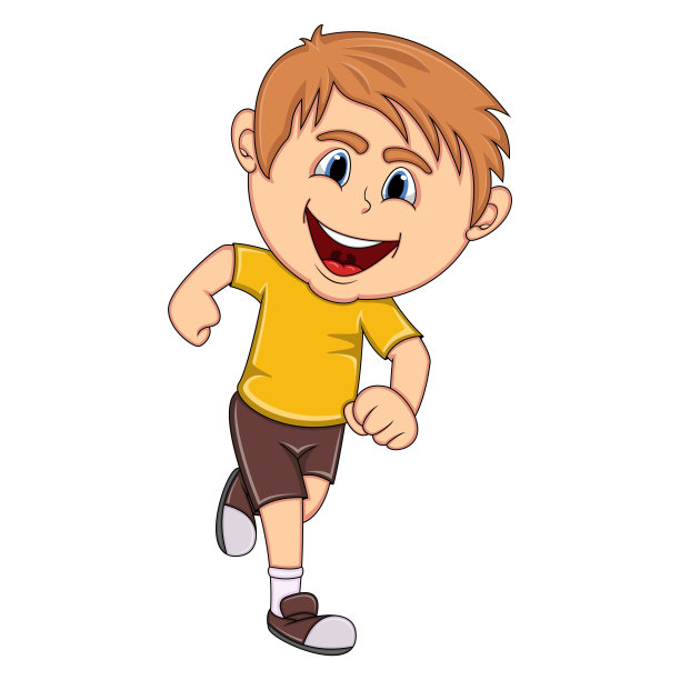 一个男孩在玩卡通图片下载