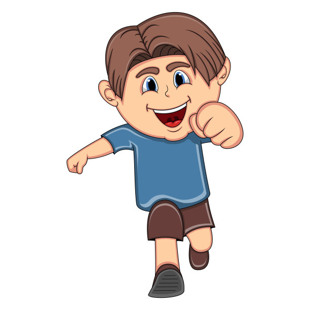 一个男孩在玩卡通图片下载