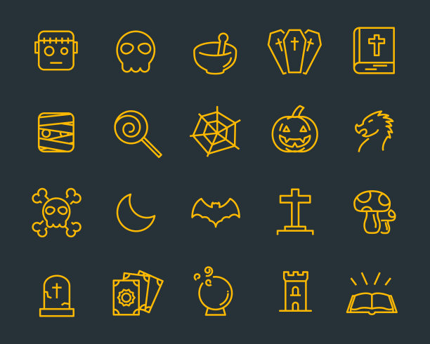 一套幻想的偶像，如万圣节、鬼节图片下载