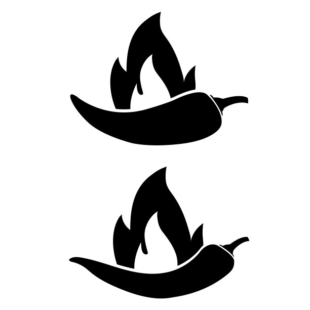 胡椒图标，剪影在白色的背景图片下载