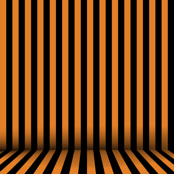万圣节的背景条纹房间在橙色和黑色。向量。图片下载