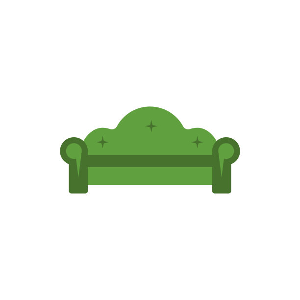 沙发平图标。用于移动概念和web应用程序的平面风格的室内或房间设计模板。详细的沙发平面图标可以用于网页和移动图片下载