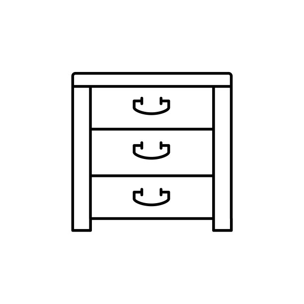 组织者框的黑白矢量插图。线条图标的存储家具与货架。家庭和办公室装饰配件。孤立在白色背景上。图片下载