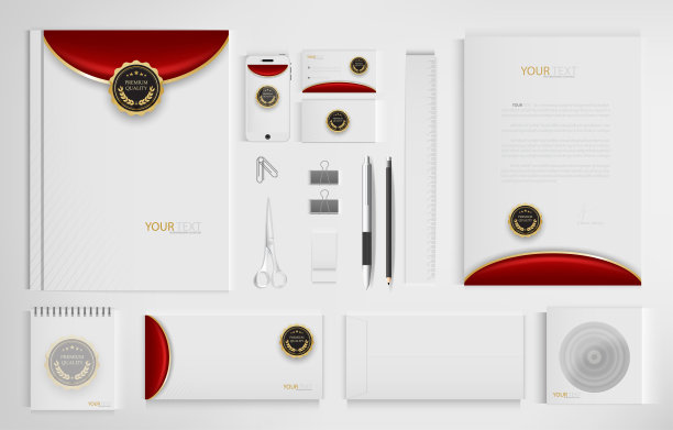 一套办公文件的业务，矢量插图。图片下载