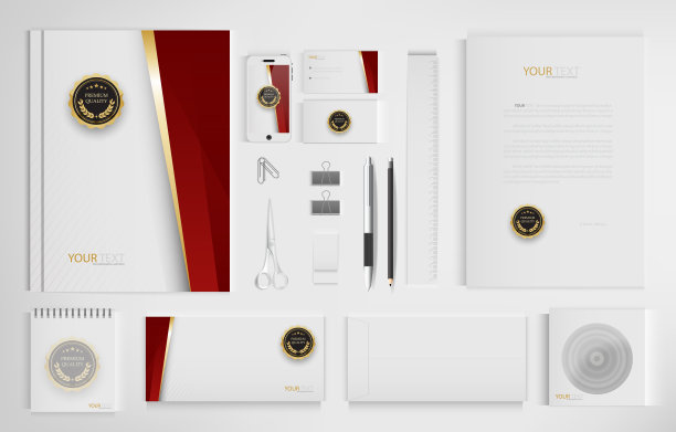 一套办公文件的业务，矢量插图。图片下载