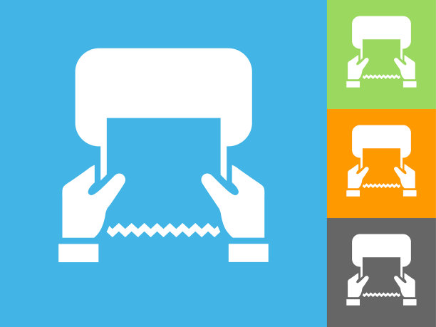 干燥的手平在蓝色背景图标图片下载