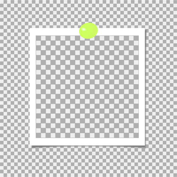 绿色别针相框。模板。矢量图图片下载