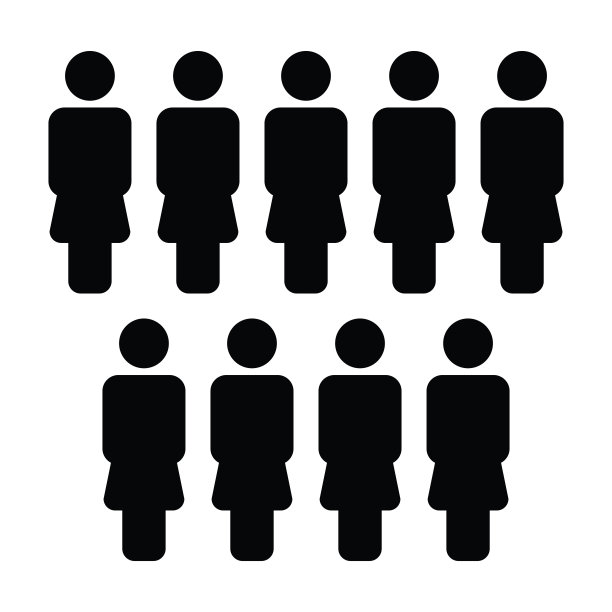 人的图标向量女性群体的人的符号化身为企业管理团队在平色字形象形文字图片下载