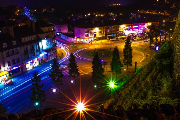 对城市的长期曝光图片下载