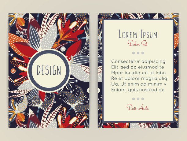 封面设计与花卉图案。手绘创意花。五彩缤纷的艺术背景与绽放图片下载