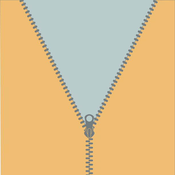 拉链和空间复制。矢量插图。图片下载