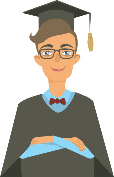 毕业学生矢量字符图片下载
